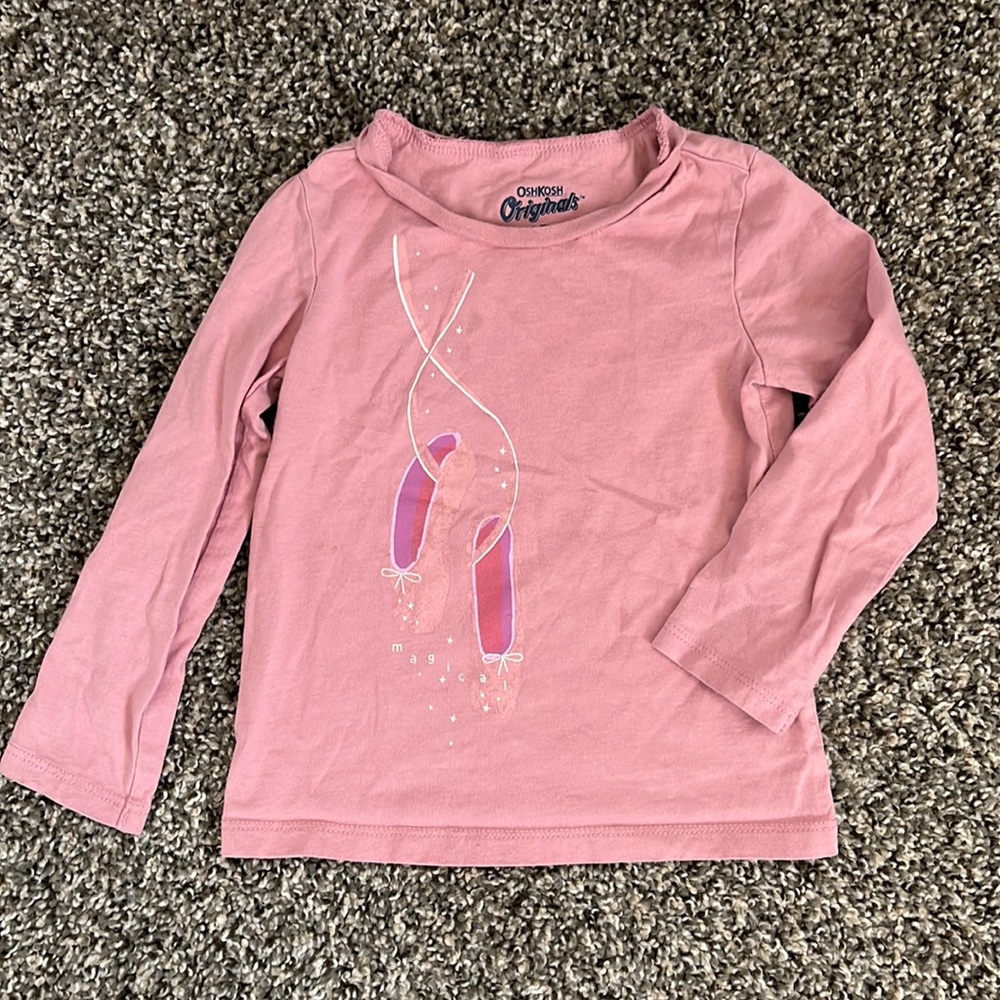 OshKosh 2T long sleeve tee with ballerina shoes